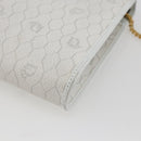 Christian Dior Honeycomb Canvas Chain Shoulder Bag PVC White Gold Auth 173462-12