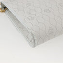 Christian Dior Honeycomb Canvas Chain Shoulder Bag PVC White Gold Auth 173462-13