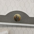 Christian Dior Honeycomb Canvas Chain Shoulder Bag PVC White Gold Auth 173462-14