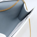 Christian Dior Honeycomb Canvas Chain Shoulder Bag PVC White Gold Auth 173462-18