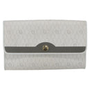 Christian Dior Honeycomb Canvas Chain Shoulder Bag PVC White Gold Auth 173462-2