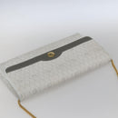 Christian Dior Honeycomb Canvas Chain Shoulder Bag PVC White Gold Auth 173462-6