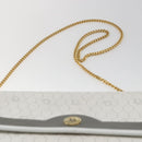 Christian Dior Honeycomb Canvas Chain Shoulder Bag PVC White Gold Auth 173462-8