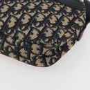 Christian Dior Trotter Canvas Shoulder Bag Navy Gold Auth 173463-10