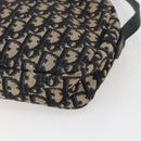 Christian Dior Trotter Canvas Shoulder Bag Navy Gold Auth 173463-12