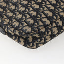 Christian Dior Trotter Canvas Shoulder Bag Navy Gold Auth 173463-13