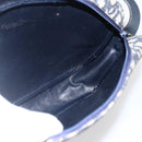 Christian Dior Trotter Canvas Shoulder Bag Navy Gold Auth 173463-18