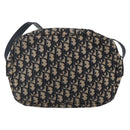 Christian Dior Trotter Canvas Shoulder Bag Navy Gold Auth 173463-3