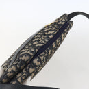 Christian Dior Trotter Canvas Shoulder Bag Navy Gold Auth 173463-6