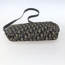 Christian Dior Trotter Canvas Shoulder Bag Navy Gold Auth 173463-9