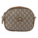 GUCCI GG Plus Supreme Shoulder Bag PVC Beige Gold Auth 173465-13
