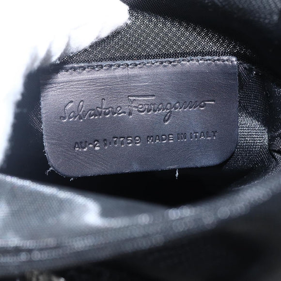 Salvatore Ferragamo Mesh Hand Bag Black Auth 173466