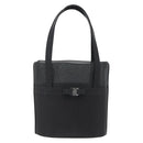 Salvatore Ferragamo Mesh Hand Bag Black Auth 173466-13