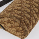 Christian Dior Trotter Canvas Shoulder Bag Brown Gold Auth 173467-9