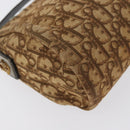Christian Dior Trotter Canvas Shoulder Bag Brown Gold Auth 173467-15