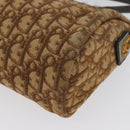 Christian Dior Trotter Canvas Shoulder Bag Brown Gold Auth 173467-16