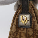 Christian Dior Trotter Canvas Shoulder Bag Brown Gold Auth 173467-10