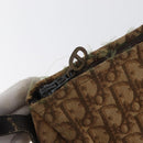 Christian Dior Trotter Canvas Shoulder Bag Brown Gold Auth 173467-11