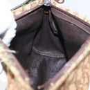 Christian Dior Trotter Canvas Shoulder Bag Brown Gold Auth 173467-18