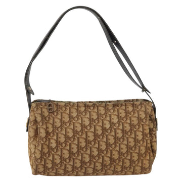 Christian Dior Trotter Canvas Shoulder Bag Brown Gold Auth 173467 - 0