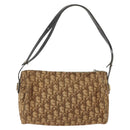 Christian Dior Trotter Canvas Shoulder Bag Brown Gold Auth 173467-2
