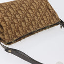 Christian Dior Trotter Canvas Shoulder Bag Brown Gold Auth 173467-6