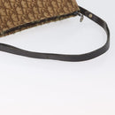 Christian Dior Trotter Canvas Shoulder Bag Brown Gold Auth 173467-7