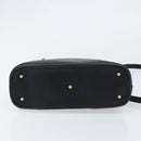 GUCCI Bamboo Hand Bag Leather 2way Black Gold 000 2122 0290 Auth 173468-5