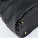 GUCCI Bamboo Hand Bag Leather 2way Black Gold 000 2122 0290 Auth 173468-9