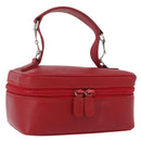 GUCCI Vanity Hand Bag Leather Red Gold 032 1956 0141 Auth 173470-1