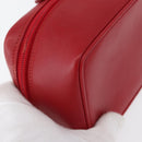 GUCCI Vanity Hand Bag Leather Red Gold 032 1956 0141 Auth 173470-14