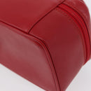 GUCCI Vanity Hand Bag Leather Red Gold 032 1956 0141 Auth 173470-17