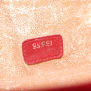 GUCCI Vanity Hand Bag Leather Red Gold 032 1956 0141 Auth 173470-12
