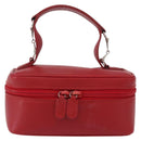 GUCCI Vanity Hand Bag Leather Red Gold 032 1956 0141 Auth 173470-13