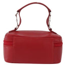 GUCCI Vanity Hand Bag Leather Red Gold 032 1956 0141 Auth 173470-2