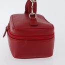 GUCCI Vanity Hand Bag Leather Red Gold 032 1956 0141 Auth 173470-3