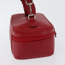 GUCCI Vanity Hand Bag Leather Red Gold 032 1956 0141 Auth 173470-4