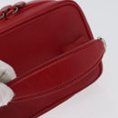 GUCCI Vanity Hand Bag Leather Red Gold 032 1956 0141 Auth 173470-8