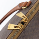 CELINE Macadam Canvas Hand Bag PVC Leather Brown Gold Auth 173472-10
