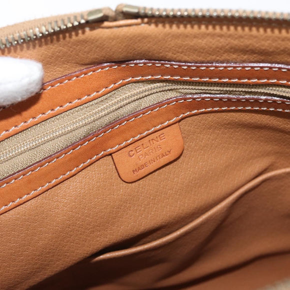 CELINE Macadam Canvas Hand Bag PVC Leather Brown Gold Auth 173472
