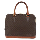 CELINE Macadam Canvas Hand Bag PVC Leather Brown Gold Auth 173472-13