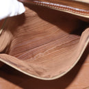 CELINE Macadam Canvas Hand Bag PVC Leather Brown Gold Auth 173472-22