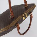 CELINE Macadam Canvas Hand Bag PVC Leather Brown Gold Auth 173472-6