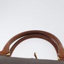 CELINE Macadam Canvas Hand Bag PVC Leather Brown Gold Auth 173472-8