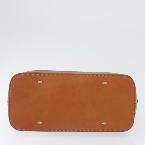 CELINE Macadam Canvas Hand Bag PVC Leather Brown Gold Auth 173472