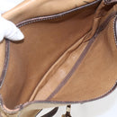 LOEWE anagram Shoulder Bag Suede Brown Gold Auth 173473-12