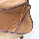 LOEWE anagram Shoulder Bag Suede Brown Gold Auth 173473-18