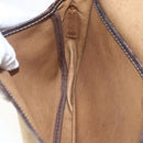 LOEWE anagram Shoulder Bag Suede Brown Gold Auth 173473-19
