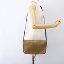 LOEWE anagram Shoulder Bag Suede Brown Gold Auth 173473-21