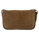 LOEWE anagram Shoulder Bag Suede Brown Gold Auth 173473-2
